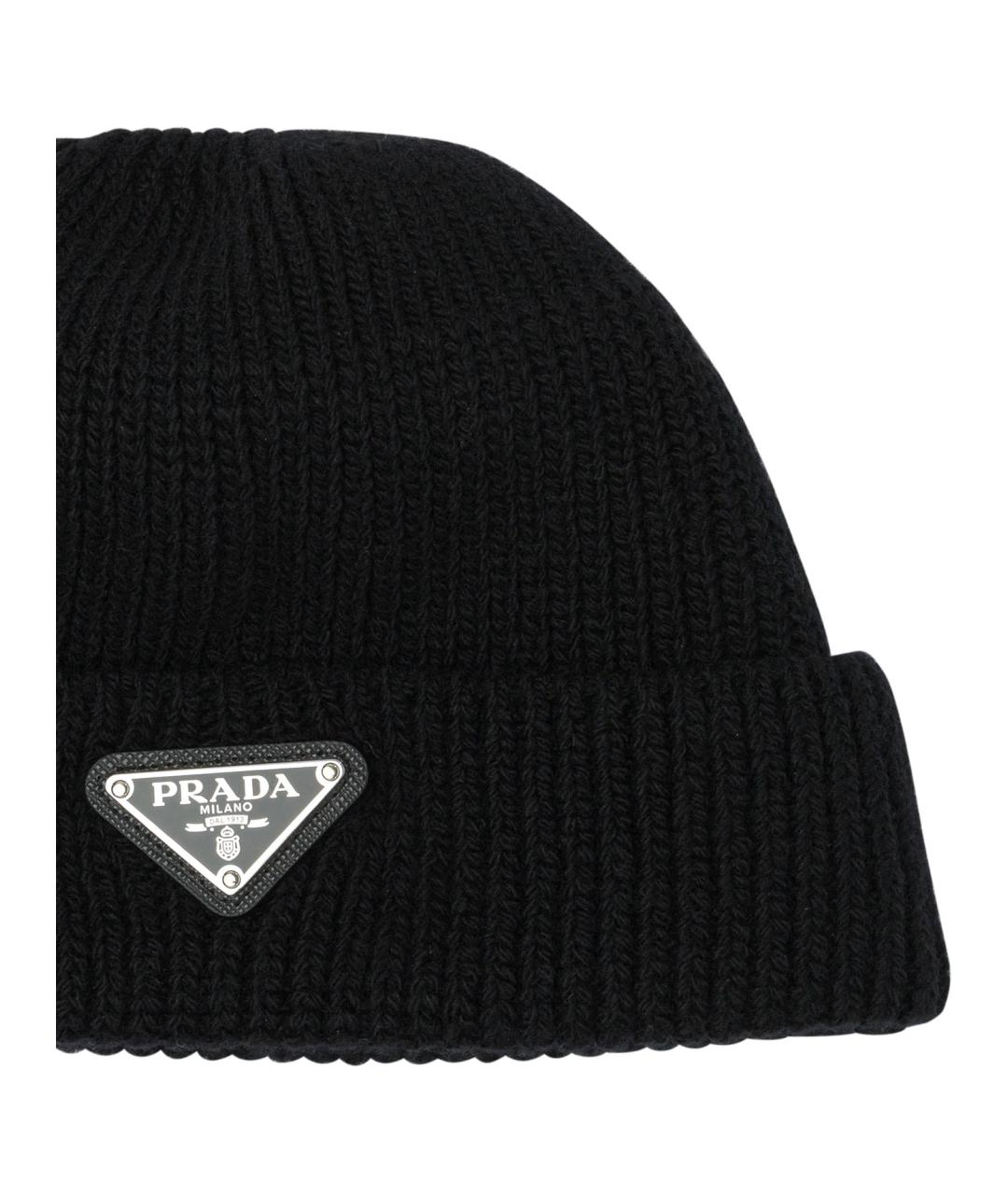 PRADA Черная кашемировая шапка, фото 3