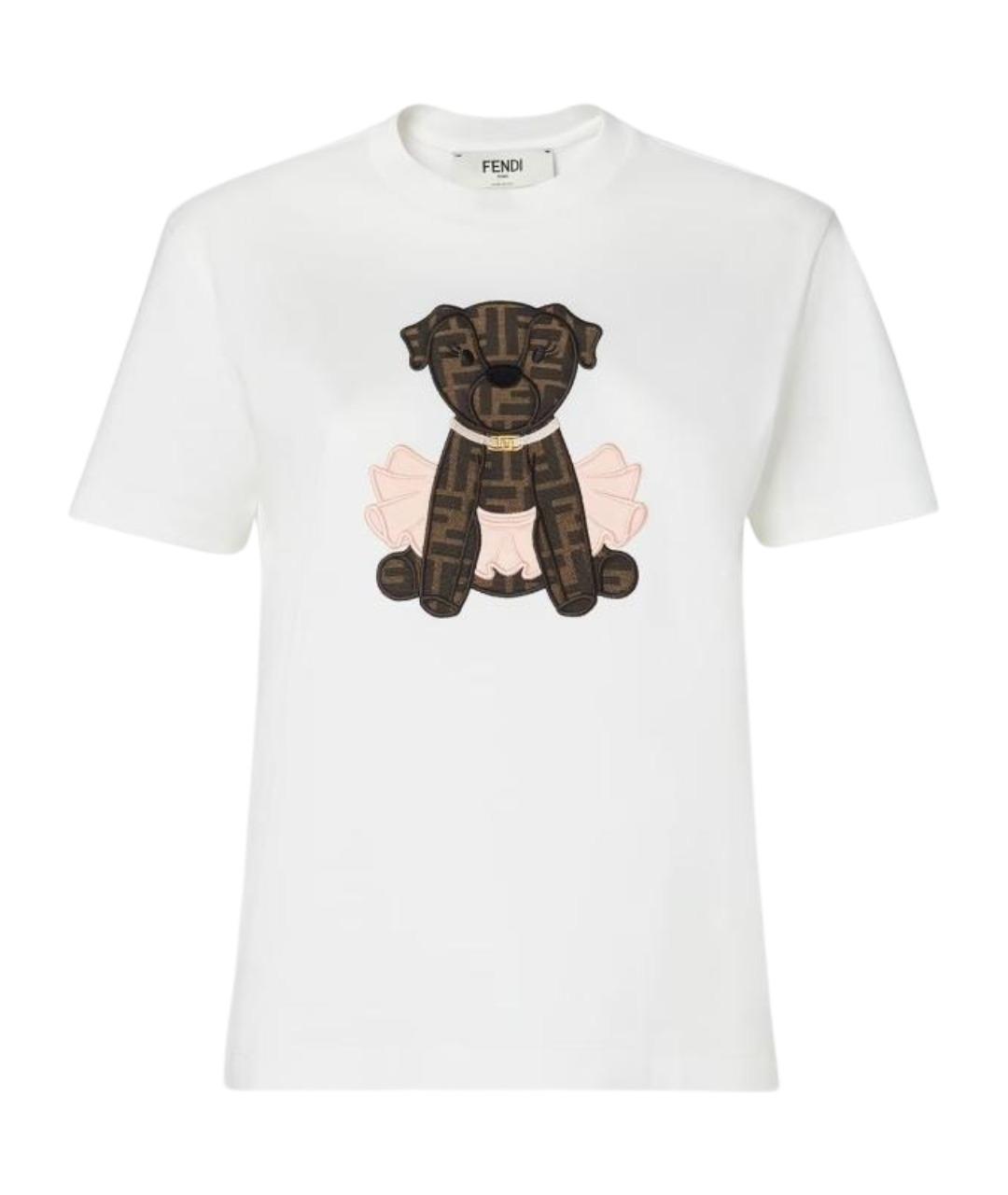 FENDI Белая хлопковая футболка, фото 1
