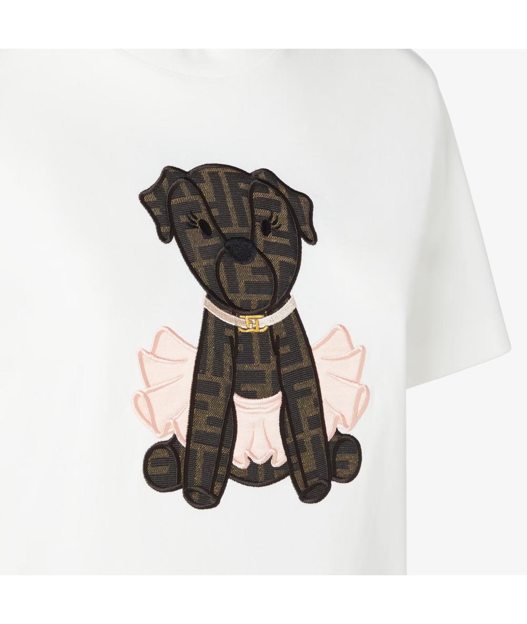 FENDI Белая хлопковая футболка, фото 3