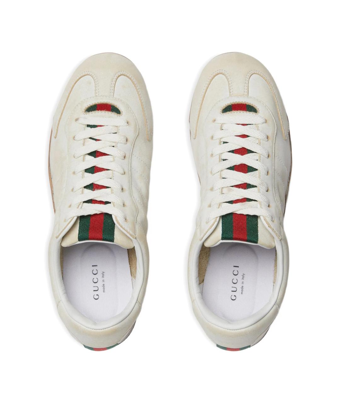 GUCCI Белые кожаные кроссовки, фото 3