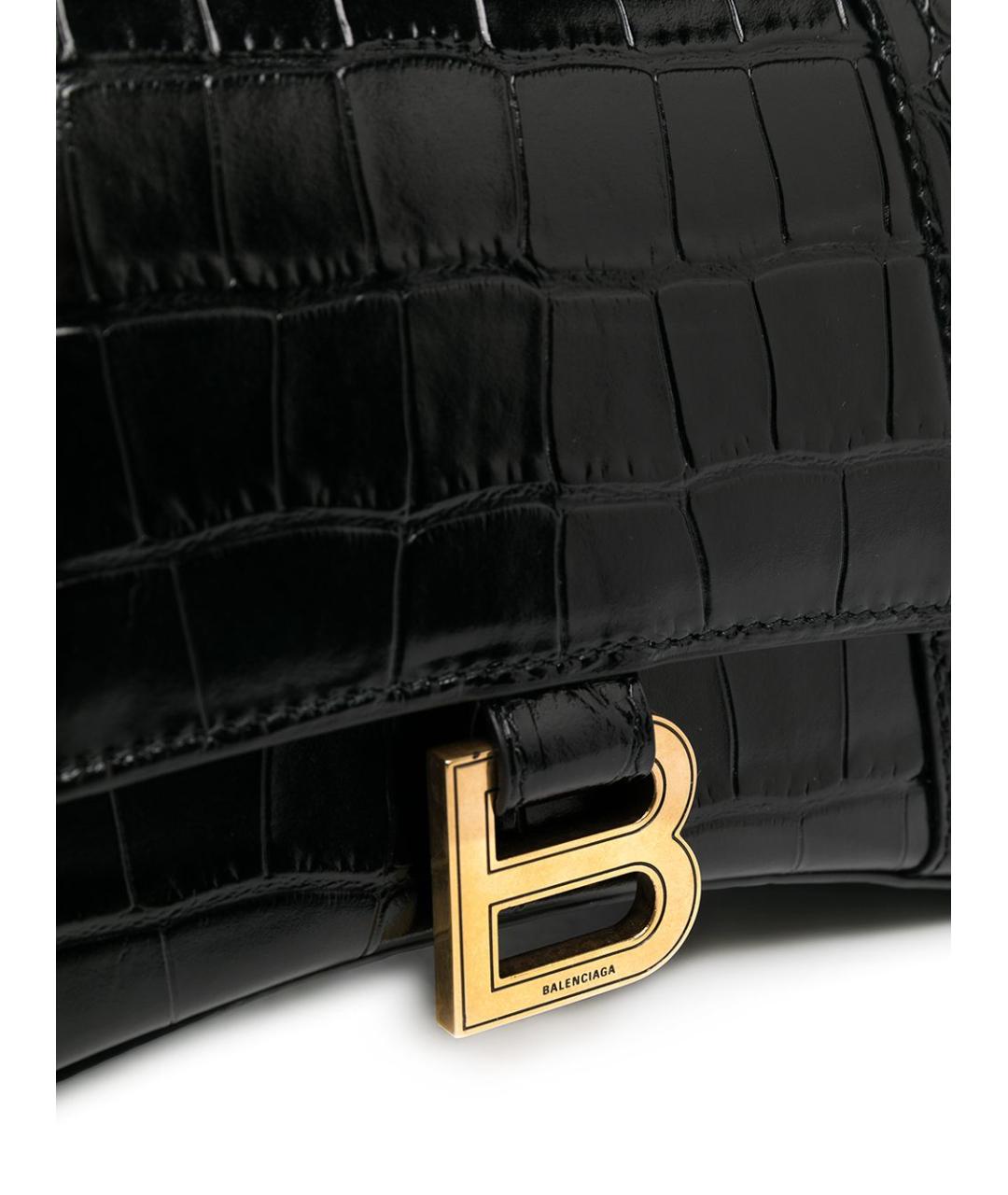 BALENCIAGA Черная кожаная сумка через плечо, фото 4