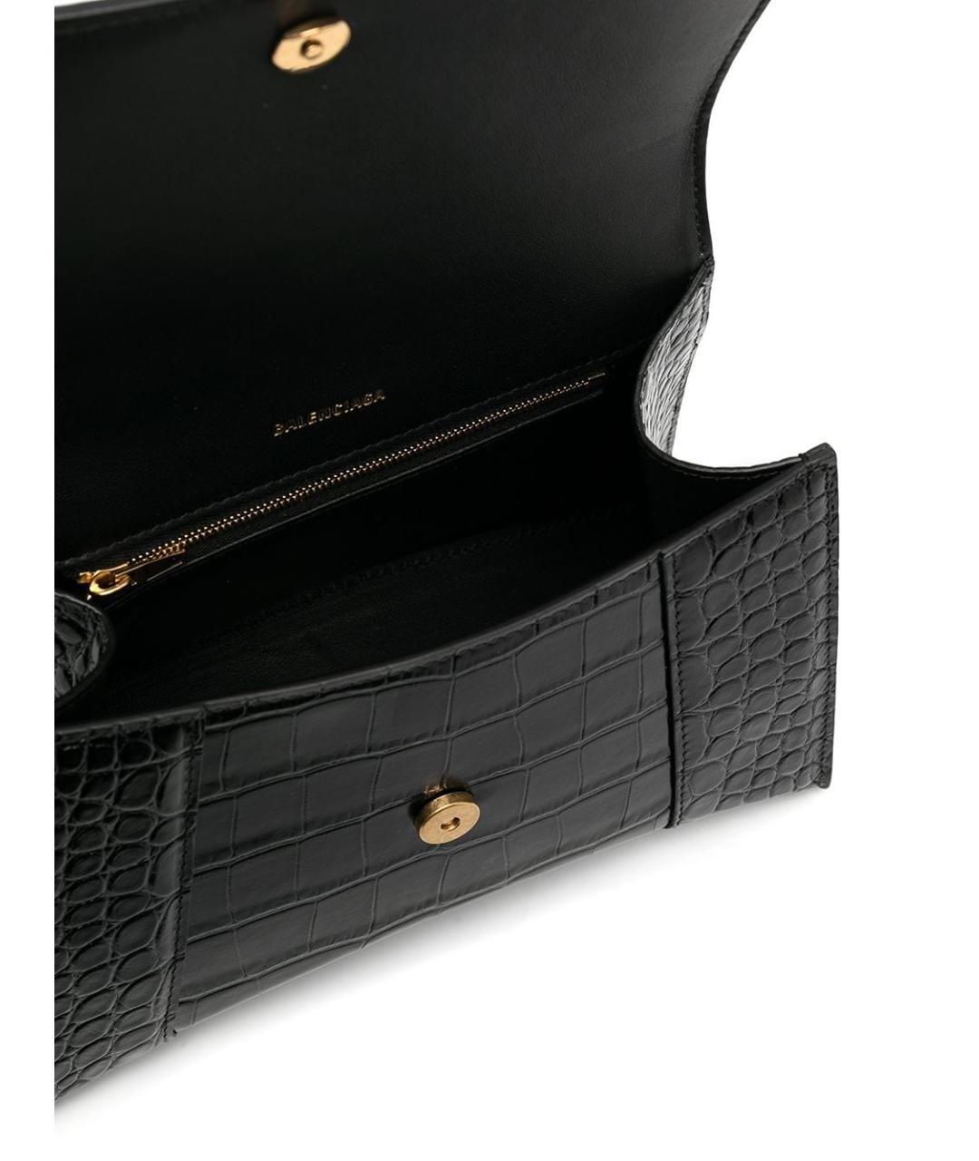 BALENCIAGA Черная кожаная сумка через плечо, фото 5