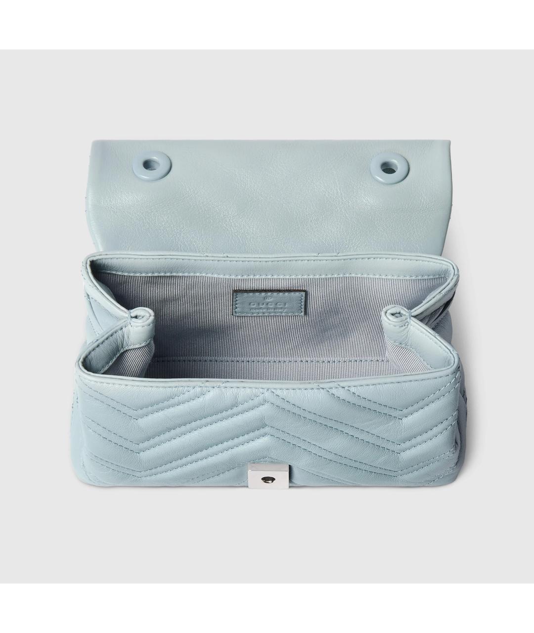 GUCCI Голубая кожаная сумка через плечо, фото 2