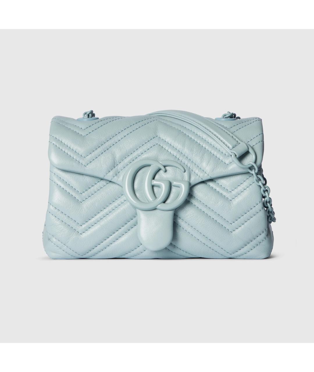 GUCCI Голубая кожаная сумка через плечо, фото 1