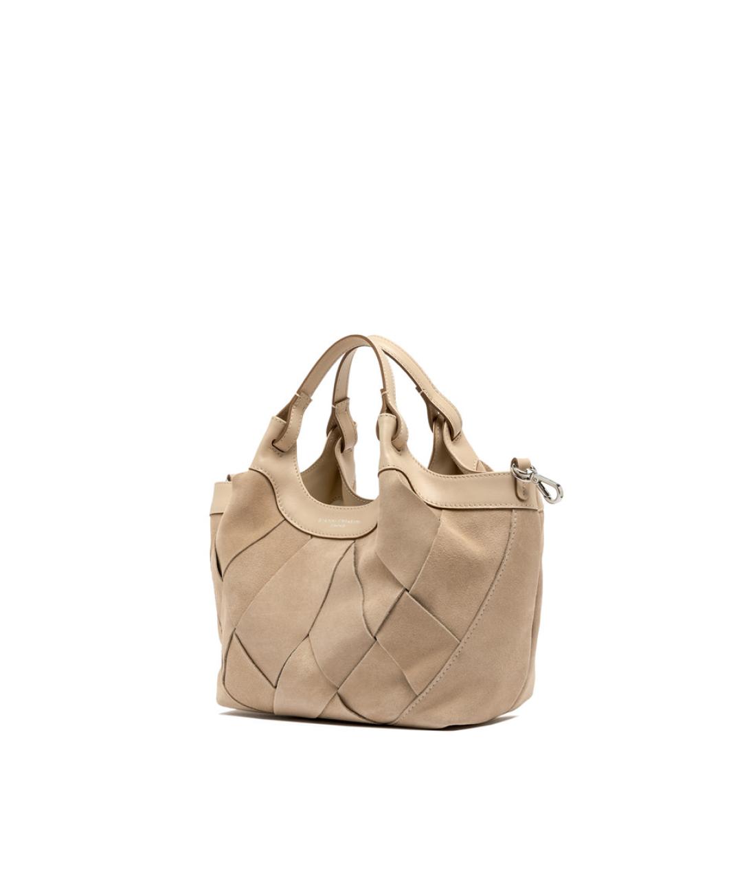 Gianni Chiarini Бежевая кожаная сумка с короткими ручками, фото 2