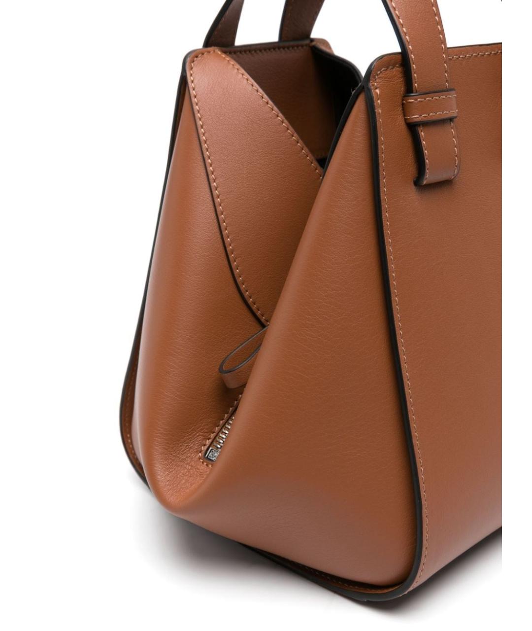 LOEWE Коричневая кожаная сумка с короткими ручками, фото 4