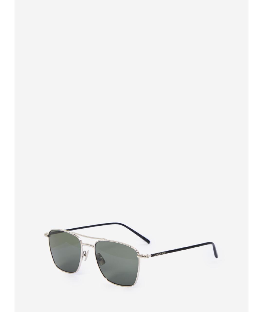 SAINT LAURENT Черные металлические солнцезащитные очки, фото 2