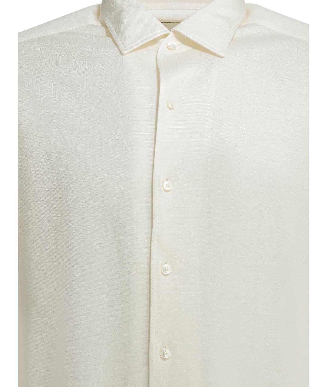 ZEGNA Белая шелковая кэжуал рубашка, фото 3