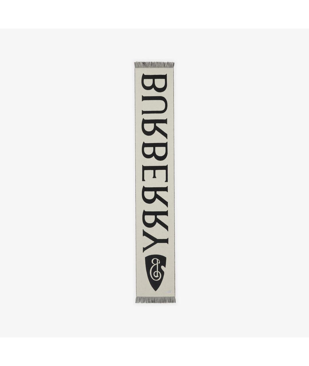 BURBERRY Черный шерстяной шарф, фото 3