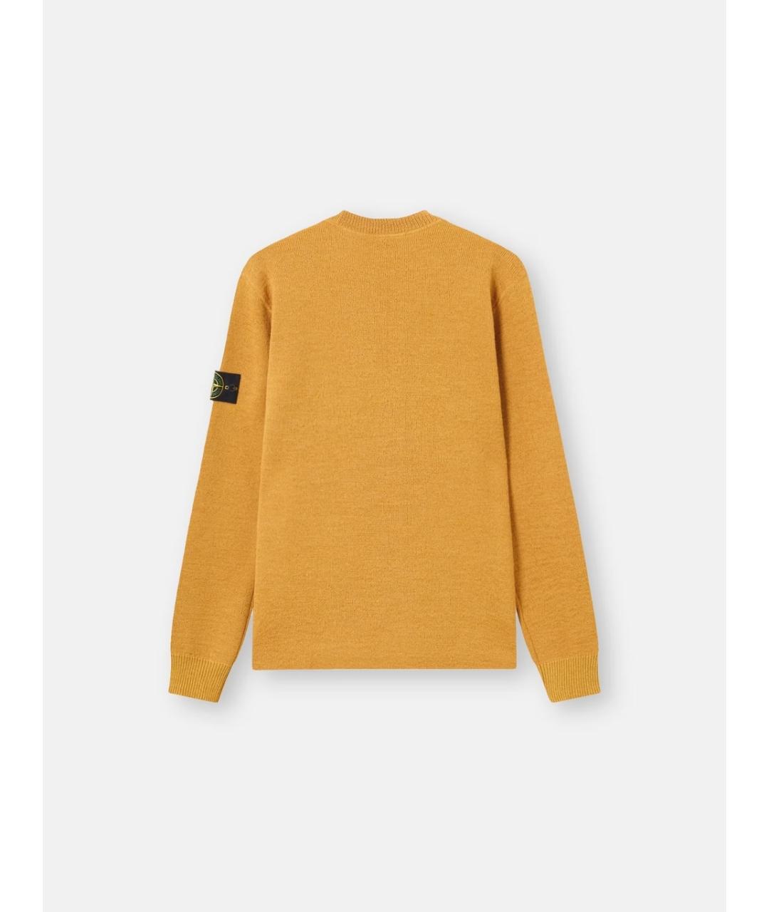 STONE ISLAND Желтый шерстяной джемпер / свитер, фото 2
