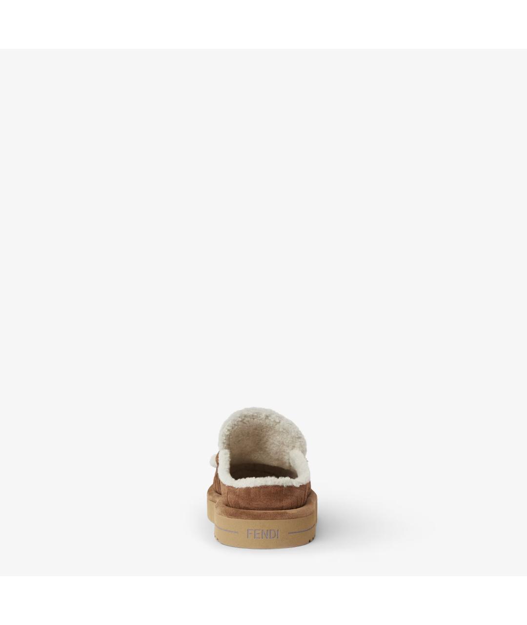 FENDI Коричневые замшевые лоферы, фото 3