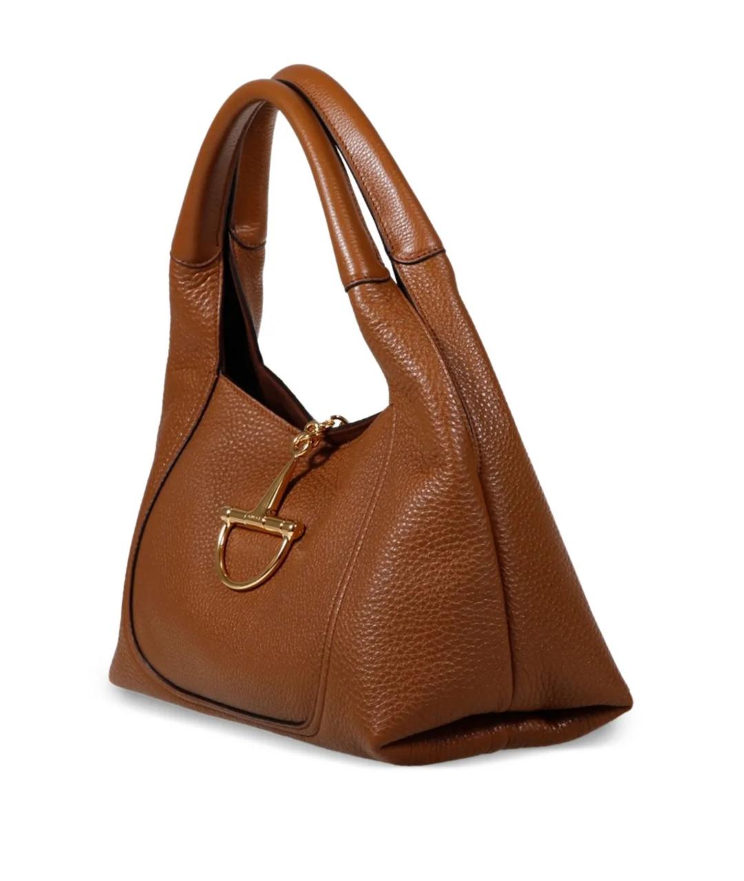 GUCCI Коричневая кожаная сумка с короткими ручками, фото 3