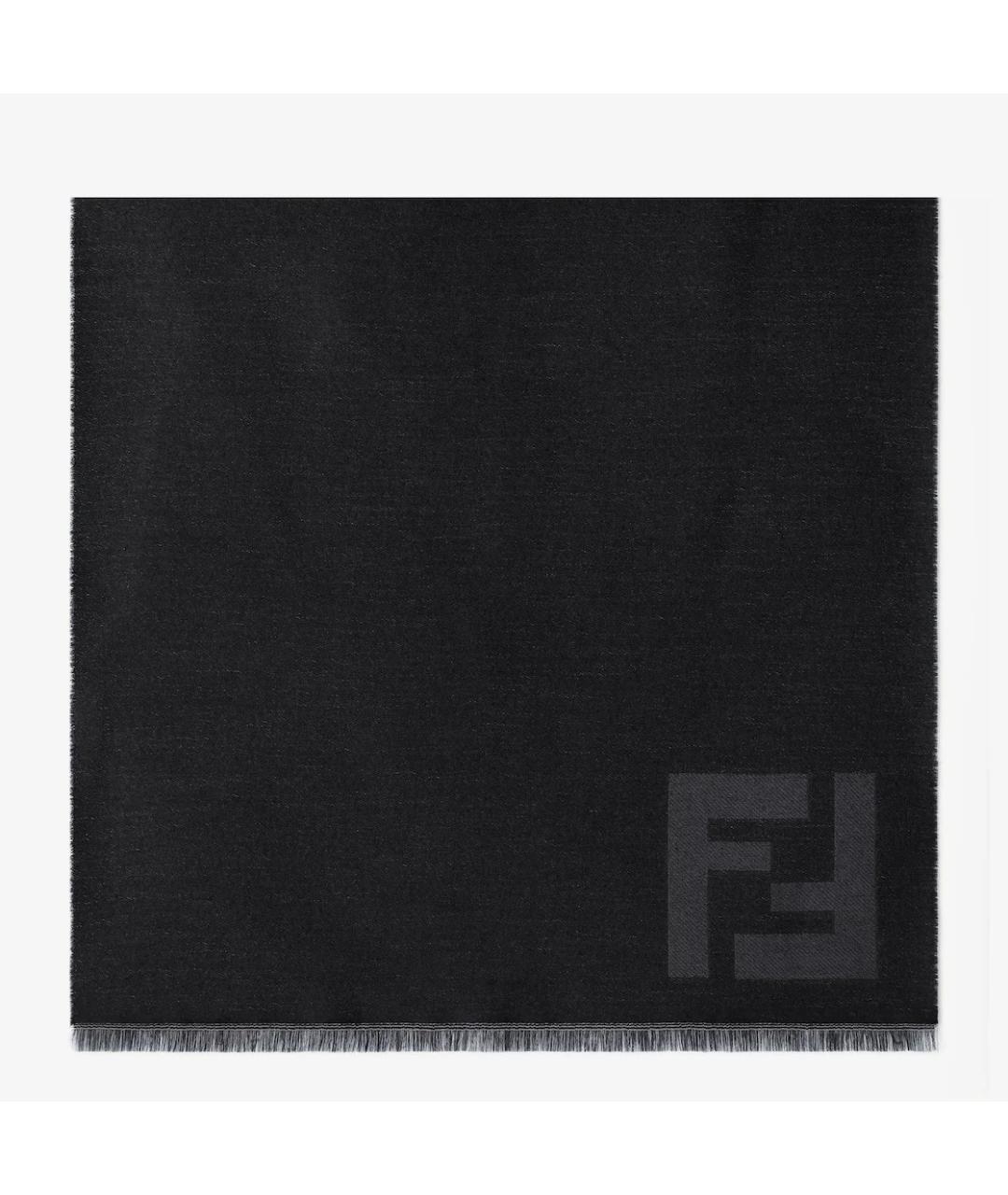 FENDI Черный шерстяной шарф, фото 3