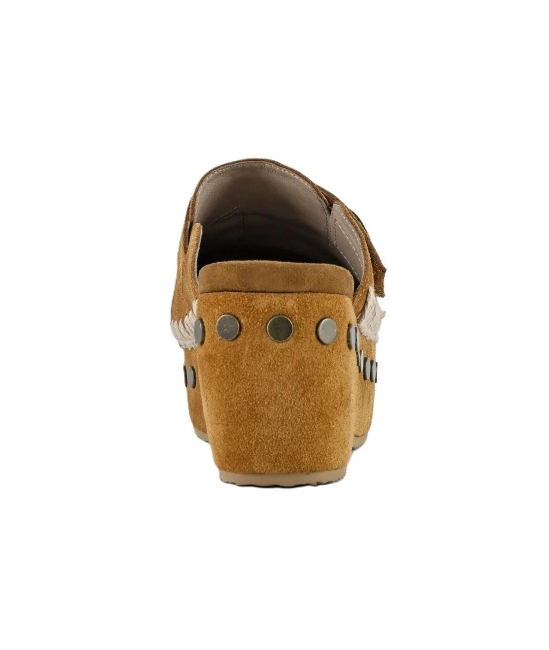 MOU Коричневые замшевые сандалии, фото 5