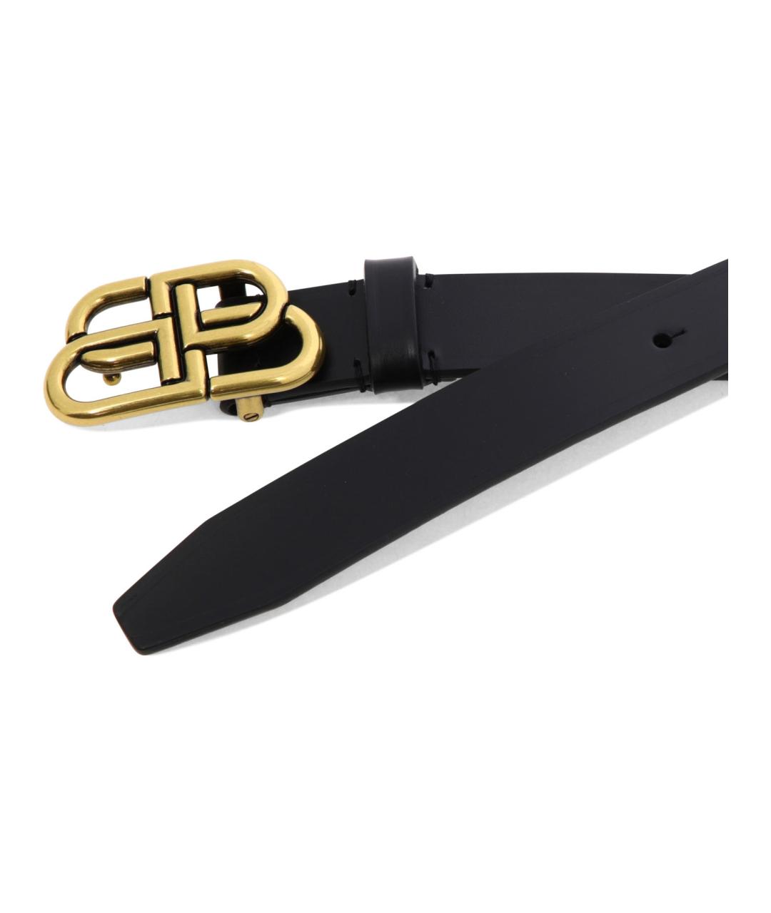 BALENCIAGA Черный кожаный ремень, фото 2