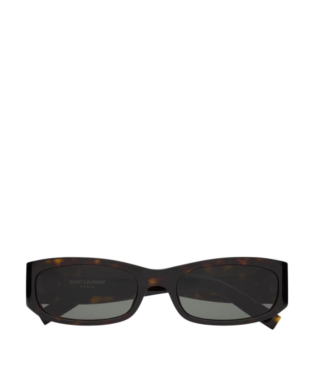 SAINT LAURENT Коричневые пластиковые солнцезащитные очки, фото 1