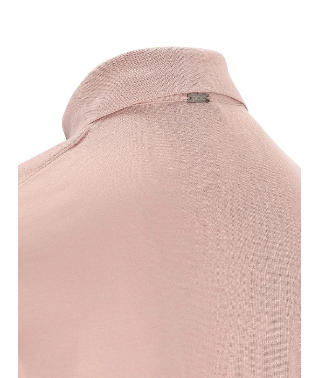 HERNO Розовое хлопковое поло с коротким рукавом, фото 3