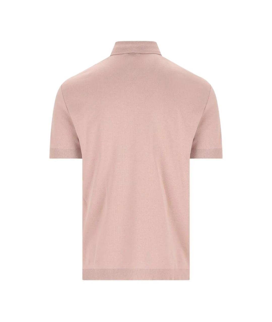 HERNO Розовое хлопковое поло с коротким рукавом, фото 2