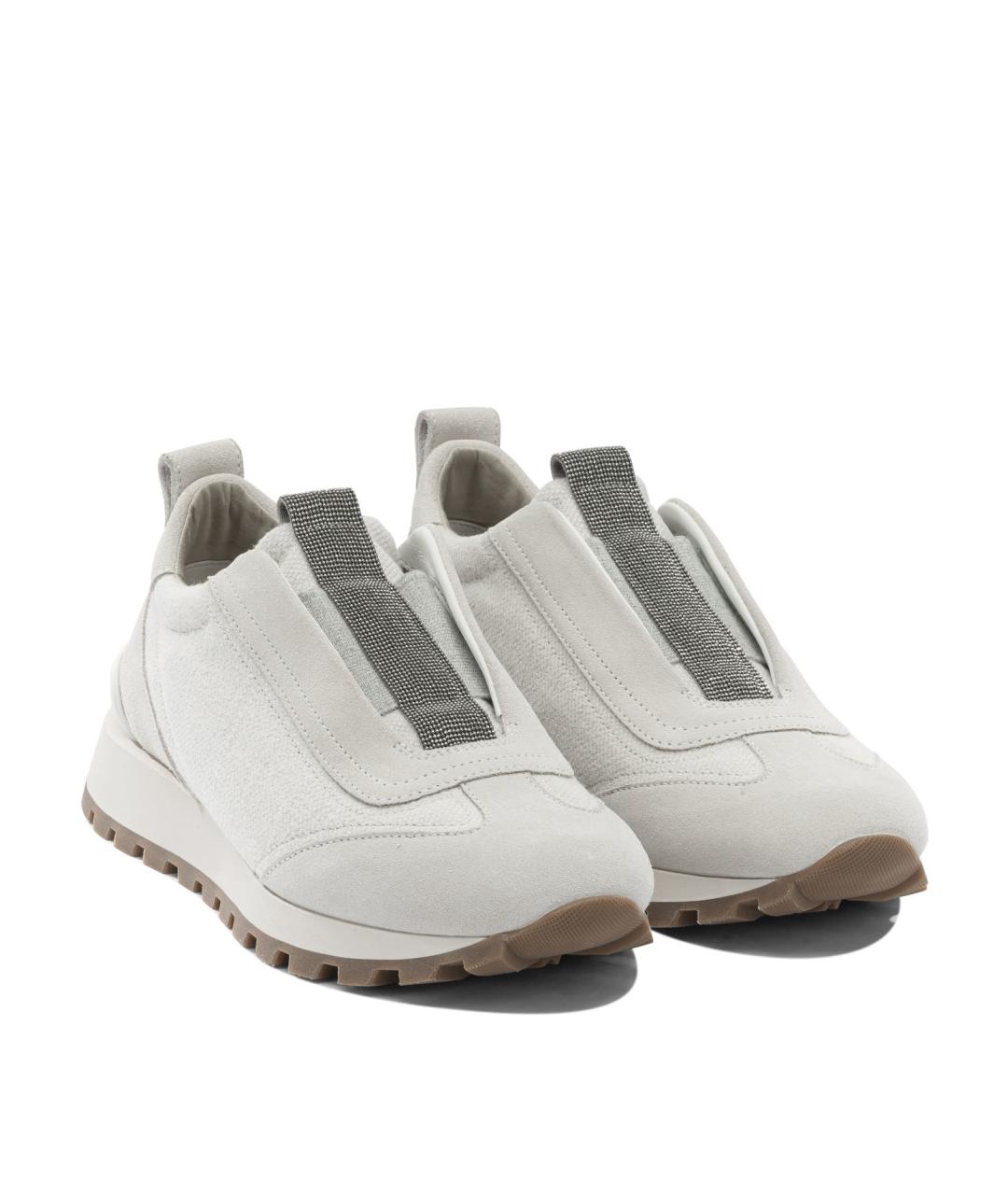 BRUNELLO CUCINELLI Серебряные кроссовки, фото 2