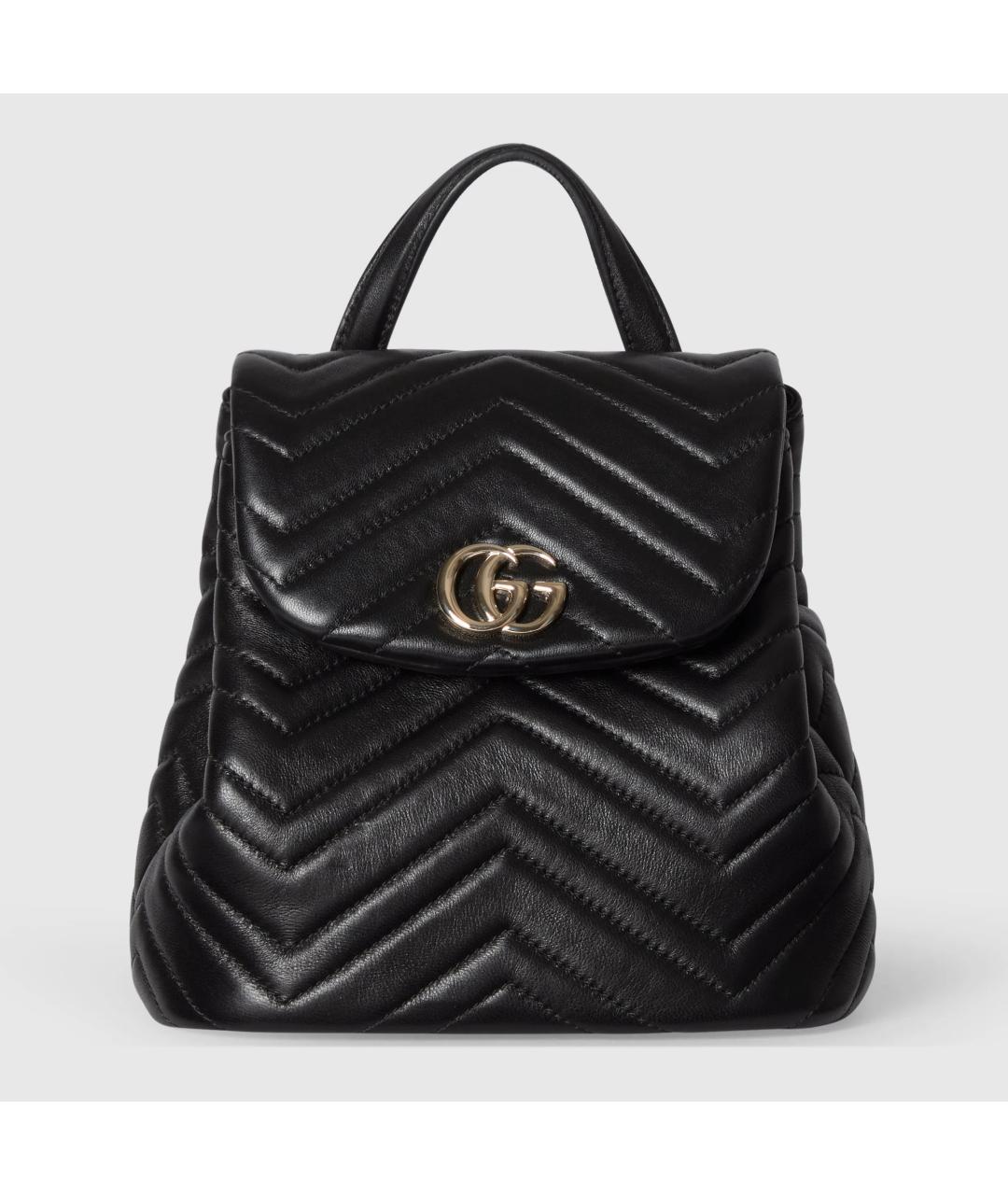 GUCCI Черный кожаный рюкзак, фото 1