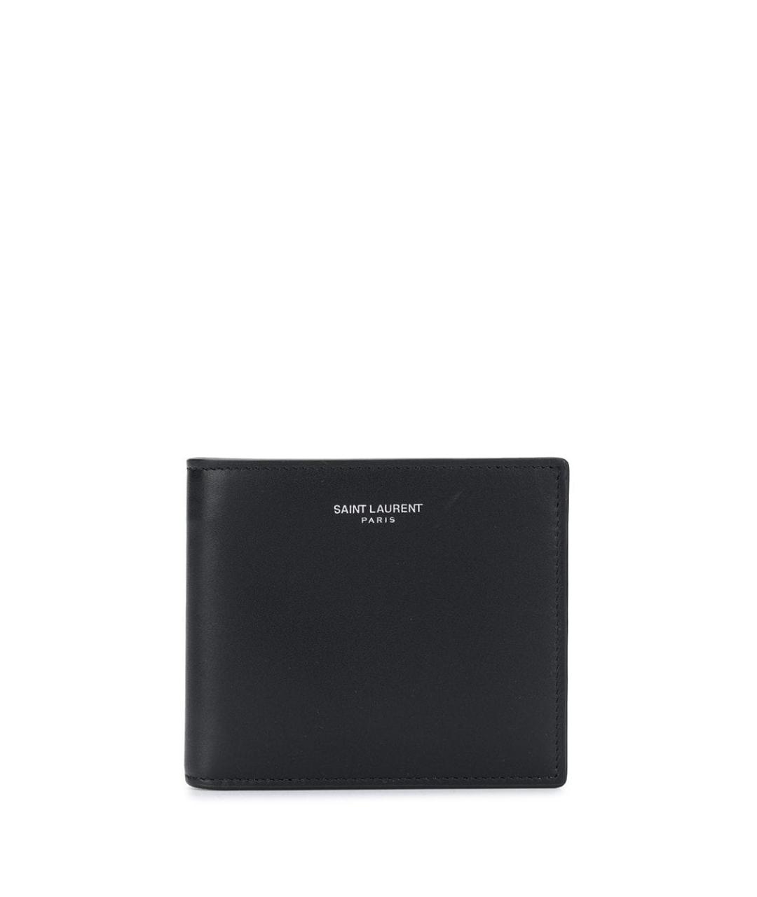 SAINT LAURENT Черный кожаный кошелек, фото 1