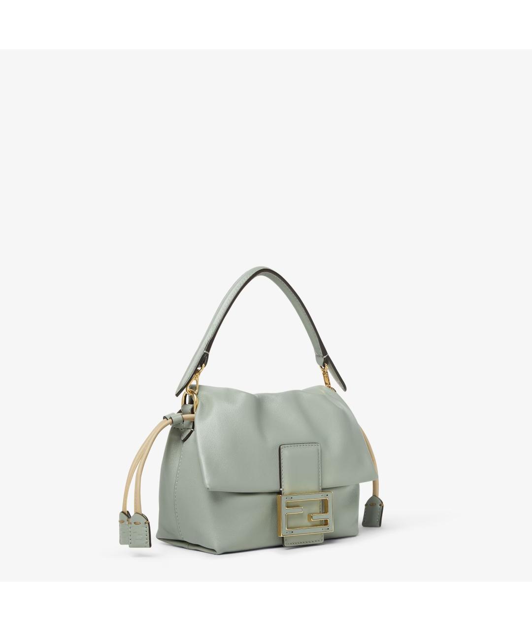 FENDI Голубая кожаная сумка с короткими ручками, фото 2