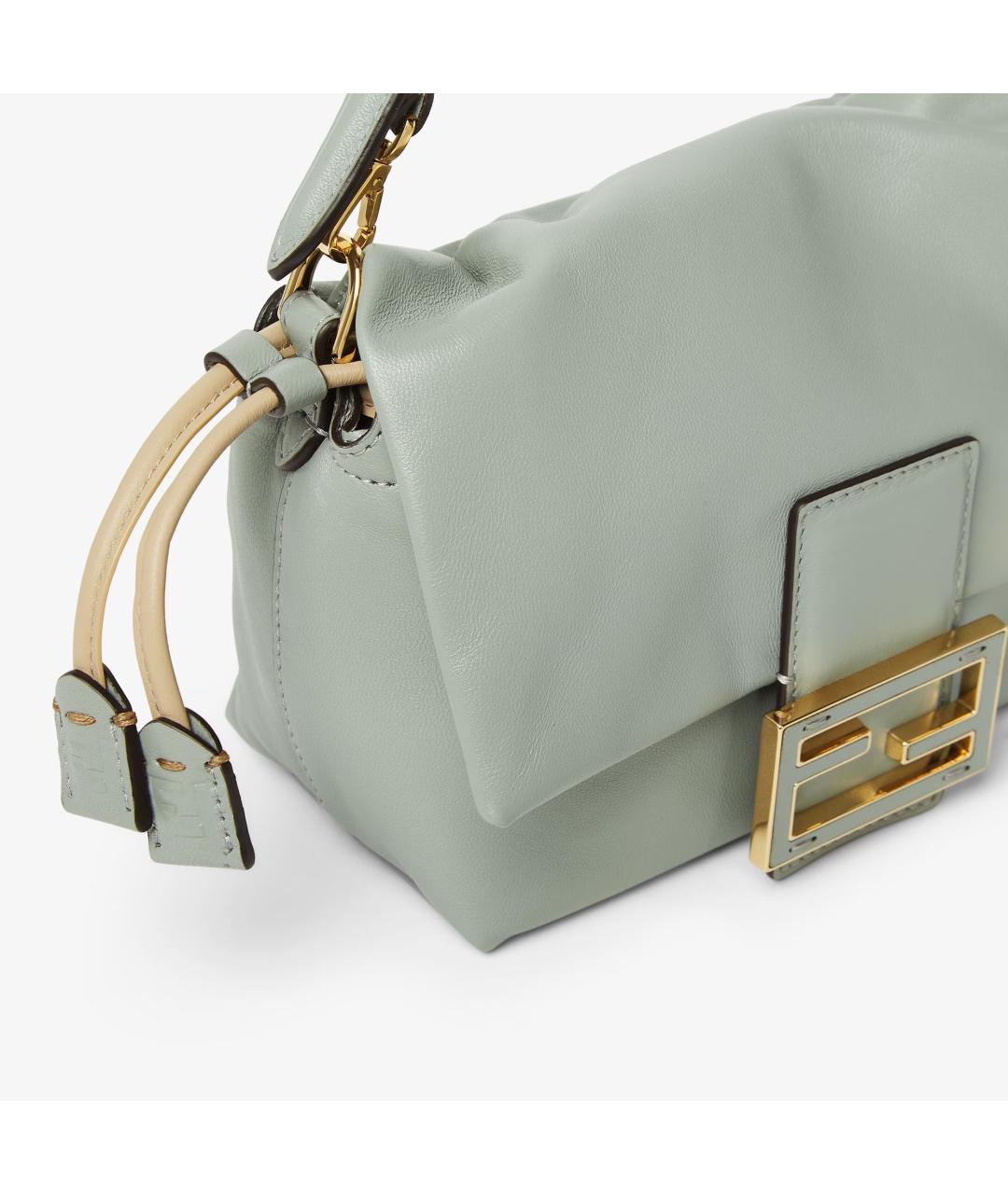 FENDI Голубая кожаная сумка с короткими ручками, фото 4