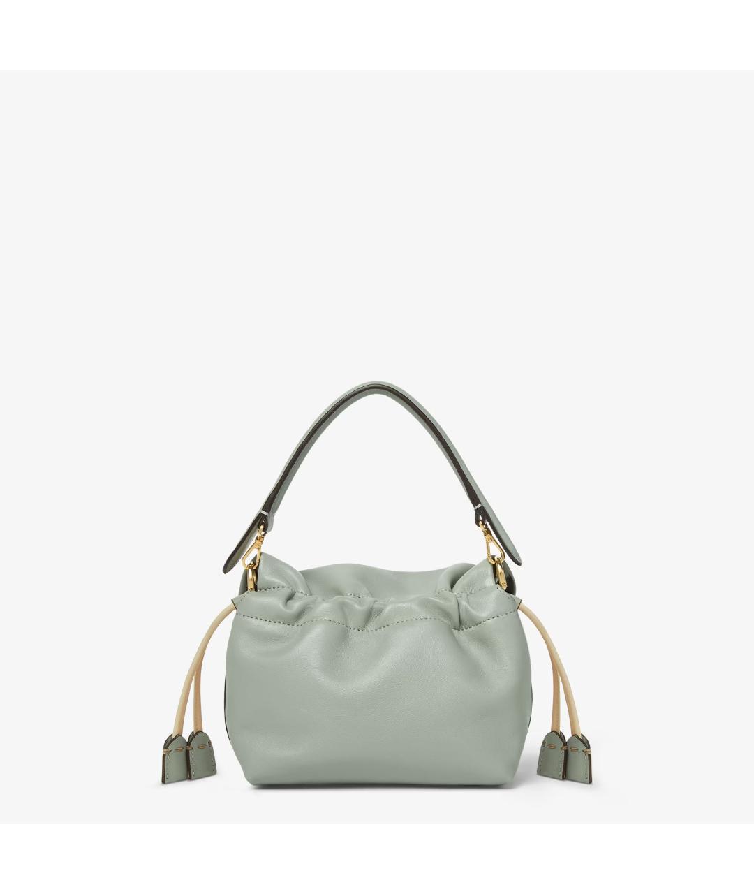 FENDI Голубая кожаная сумка с короткими ручками, фото 3