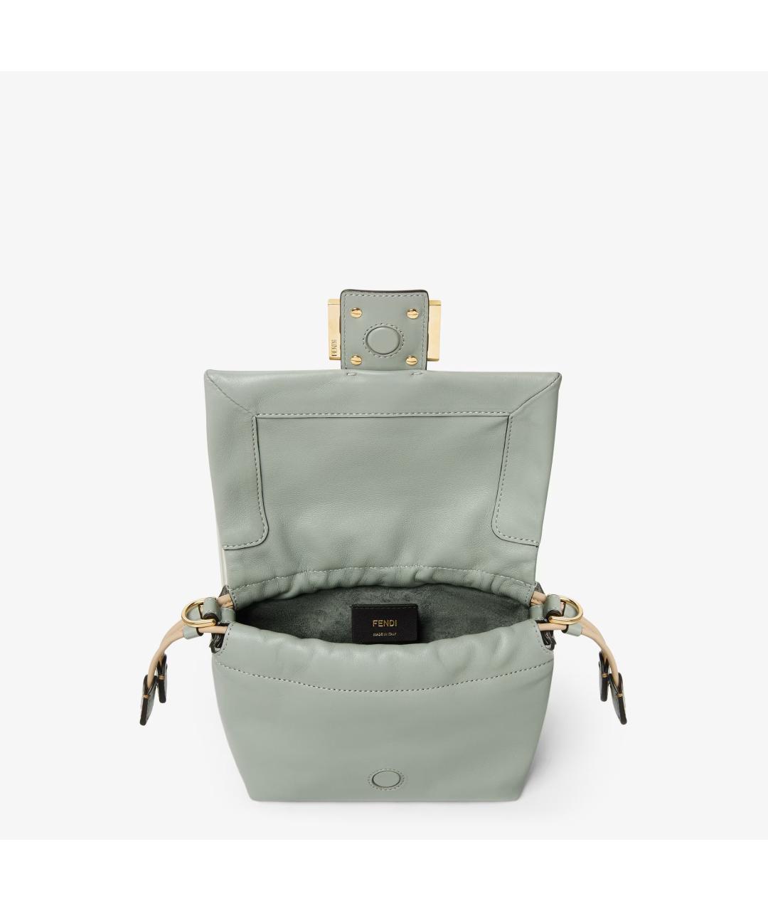 FENDI Голубая кожаная сумка с короткими ручками, фото 5