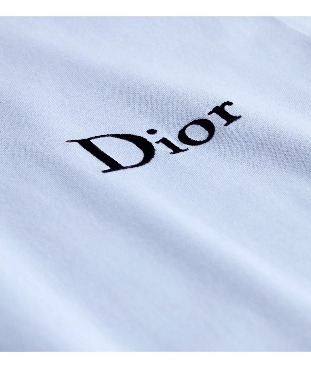 CHRISTIAN DIOR Голубая хлопковая футболка, фото 2