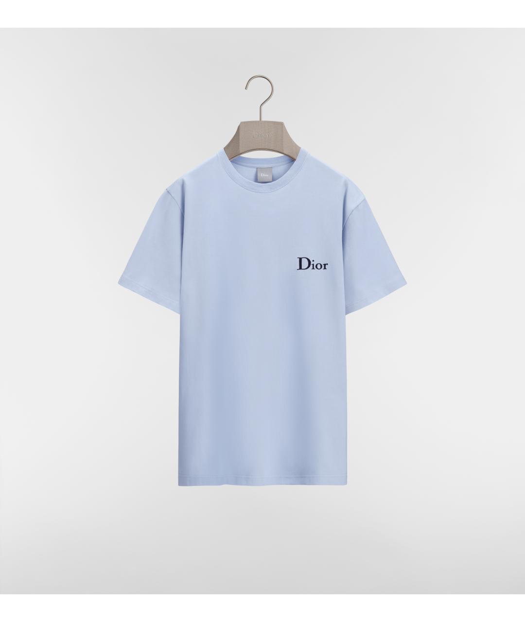 CHRISTIAN DIOR Голубая хлопковая футболка, фото 1