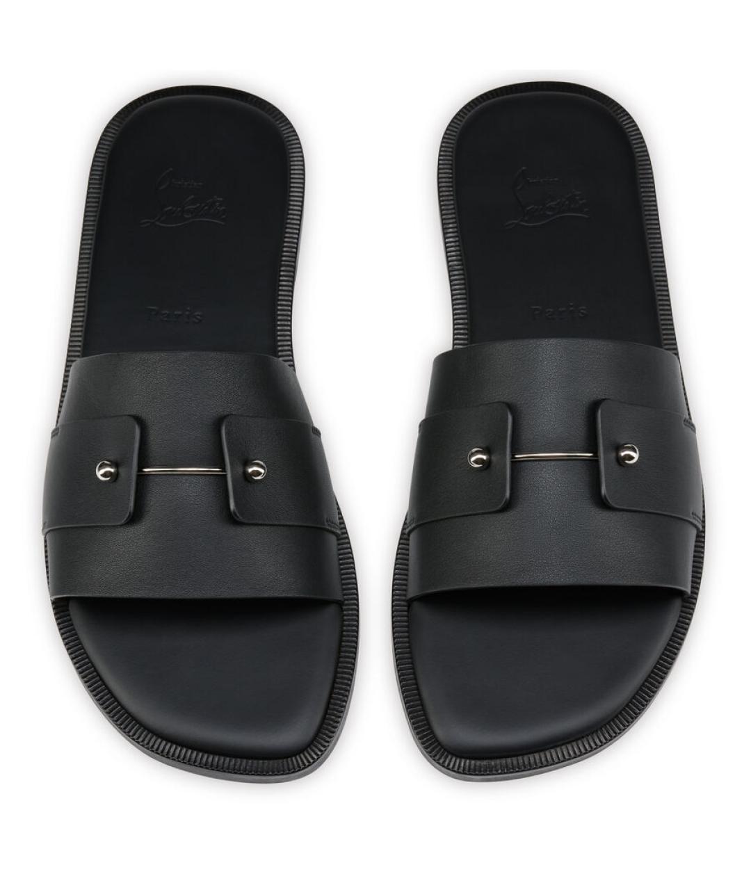 CHRISTIAN LOUBOUTIN Черные кожаные сандалии, фото 5