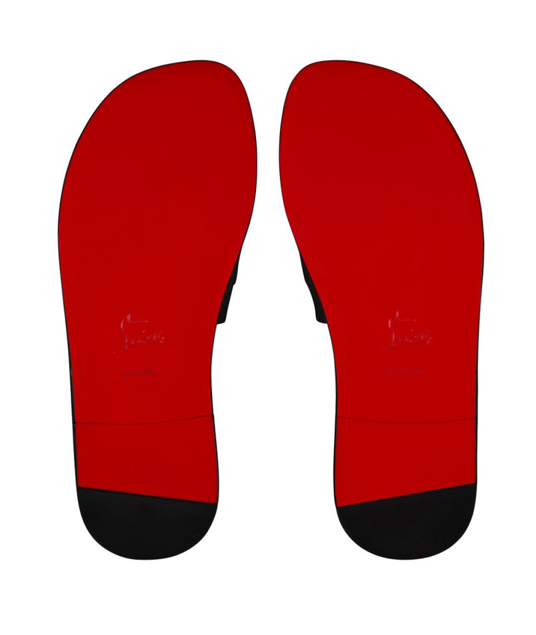 CHRISTIAN LOUBOUTIN Черные кожаные сандалии, фото 3