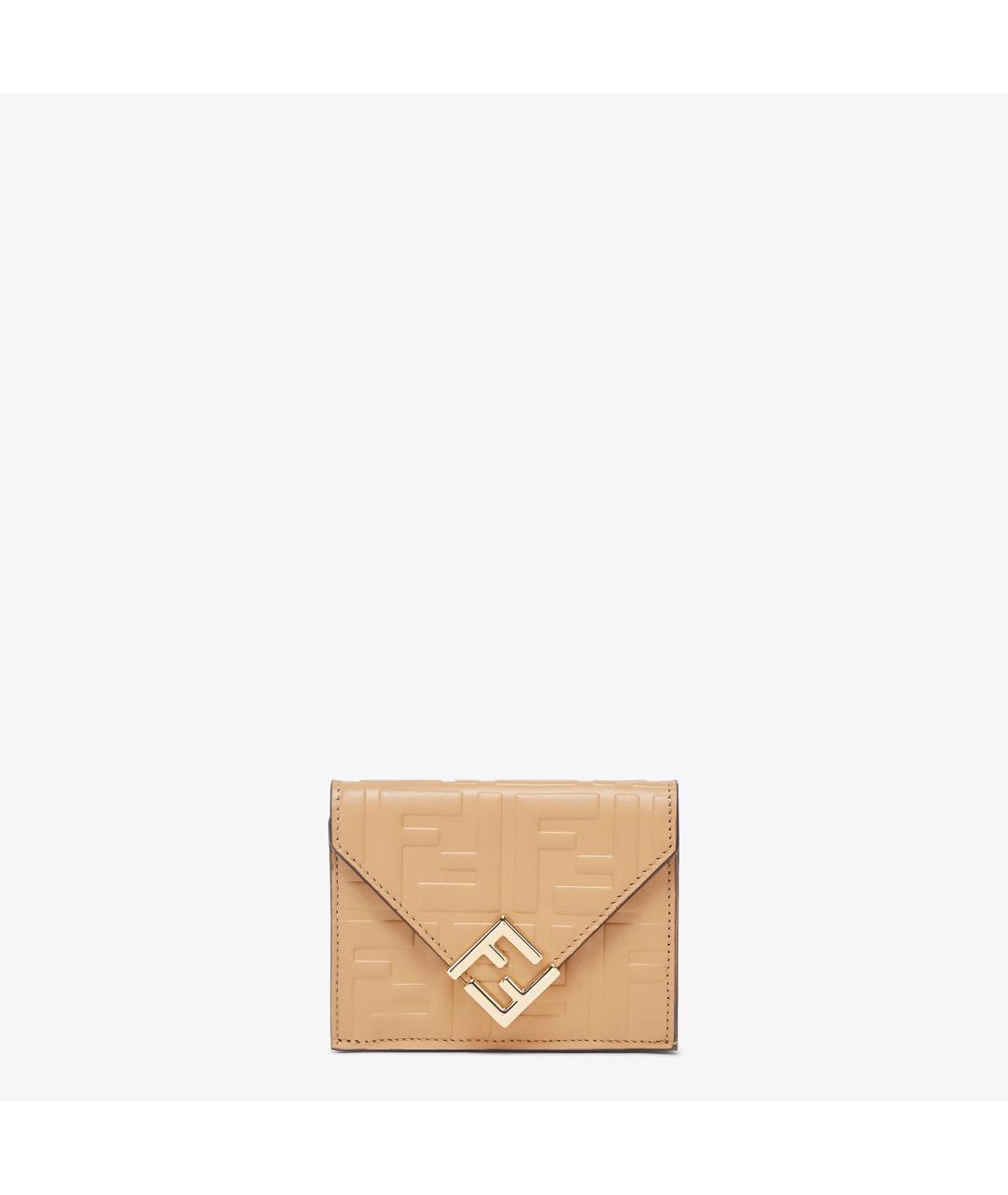 FENDI Бежевый кожаный кошелек, фото 1