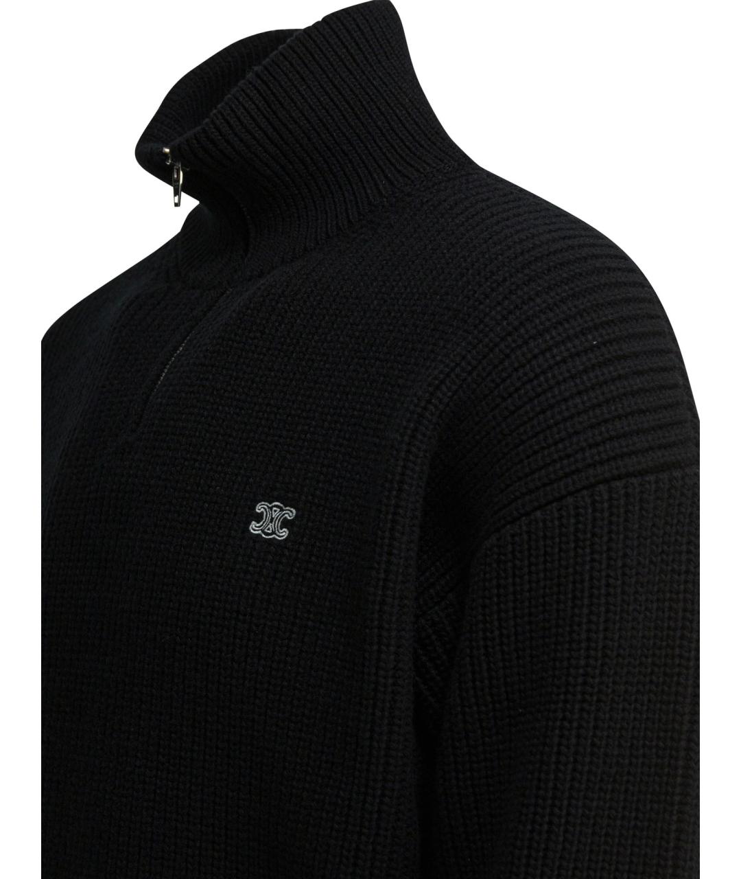 CELINE Черный шерстяной джемпер / свитер, фото 4