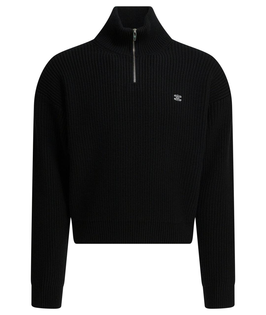 CELINE Черный шерстяной джемпер / свитер, фото 1