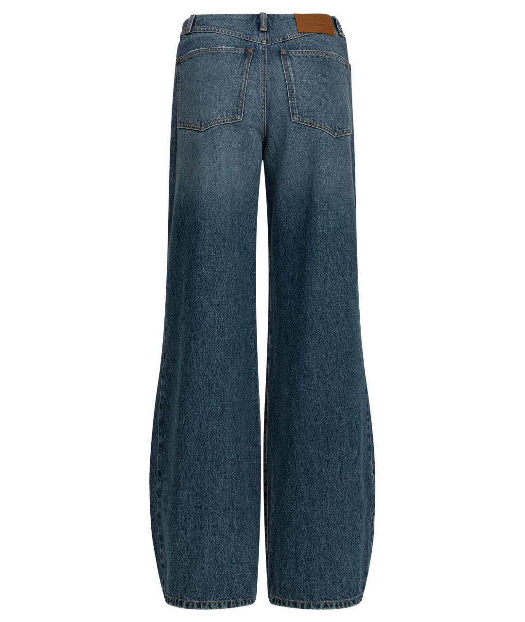 SPORTMAX Синие хлопковые прямые джинсы, фото 2
