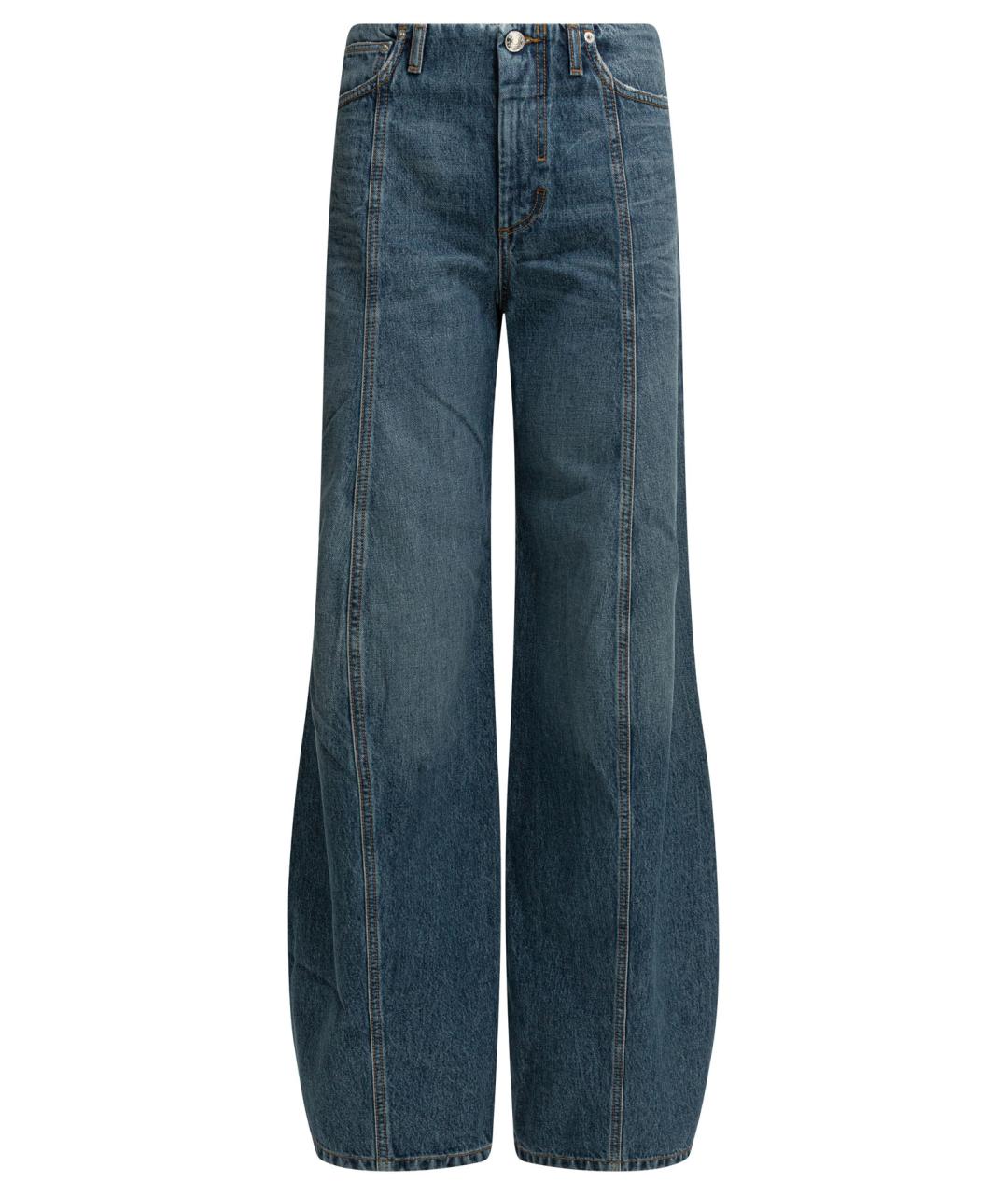 SPORTMAX Синие хлопковые прямые джинсы, фото 1