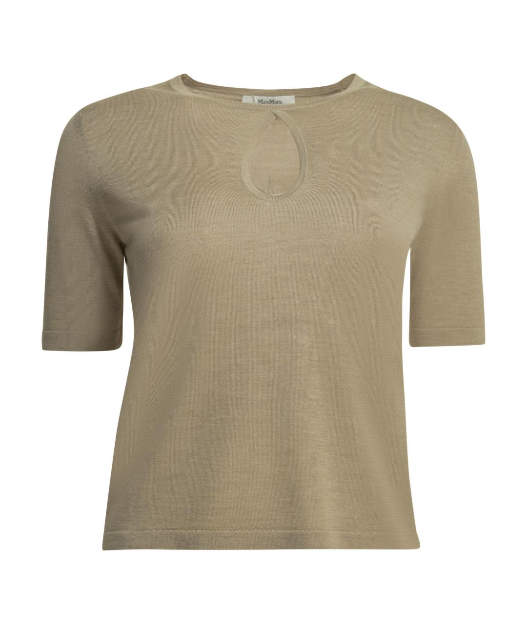 MAX MARA Бежевый шелковый джемпер / свитер, фото 1