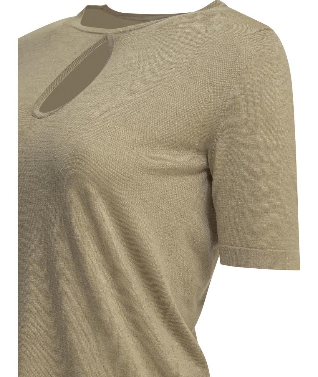 MAX MARA Бежевый шелковый джемпер / свитер, фото 4