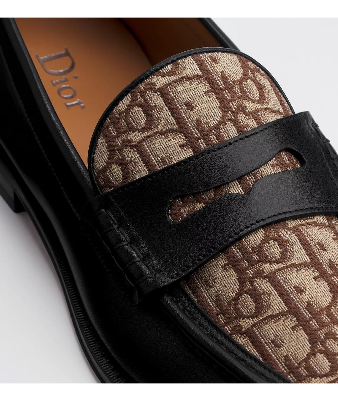 CHRISTIAN DIOR Черные кожаные лоферы, фото 5