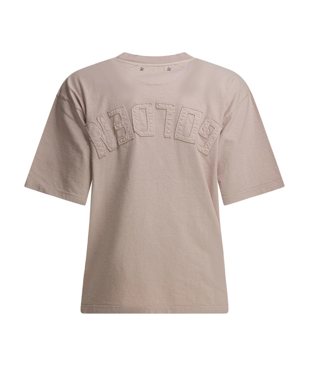 GOLDEN GOOSE DELUXE BRAND Розовая хлопковая футболка, фото 2