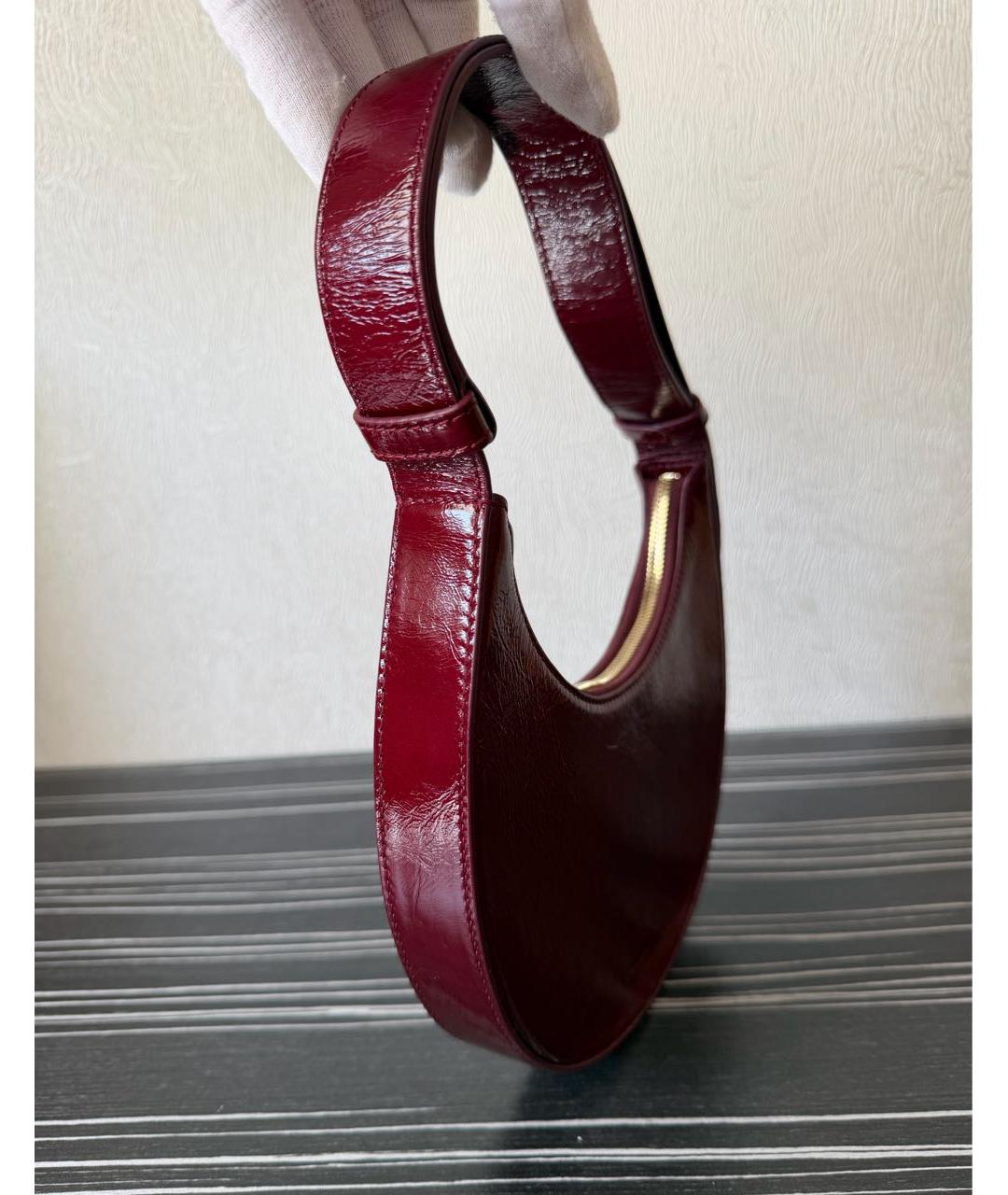 FURLA Бордовая сумка с короткими ручками из лакированной кожи, фото 2