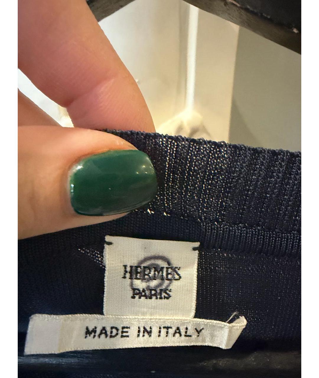 HERMES Синий шелковый джемпер / свитер, фото 6