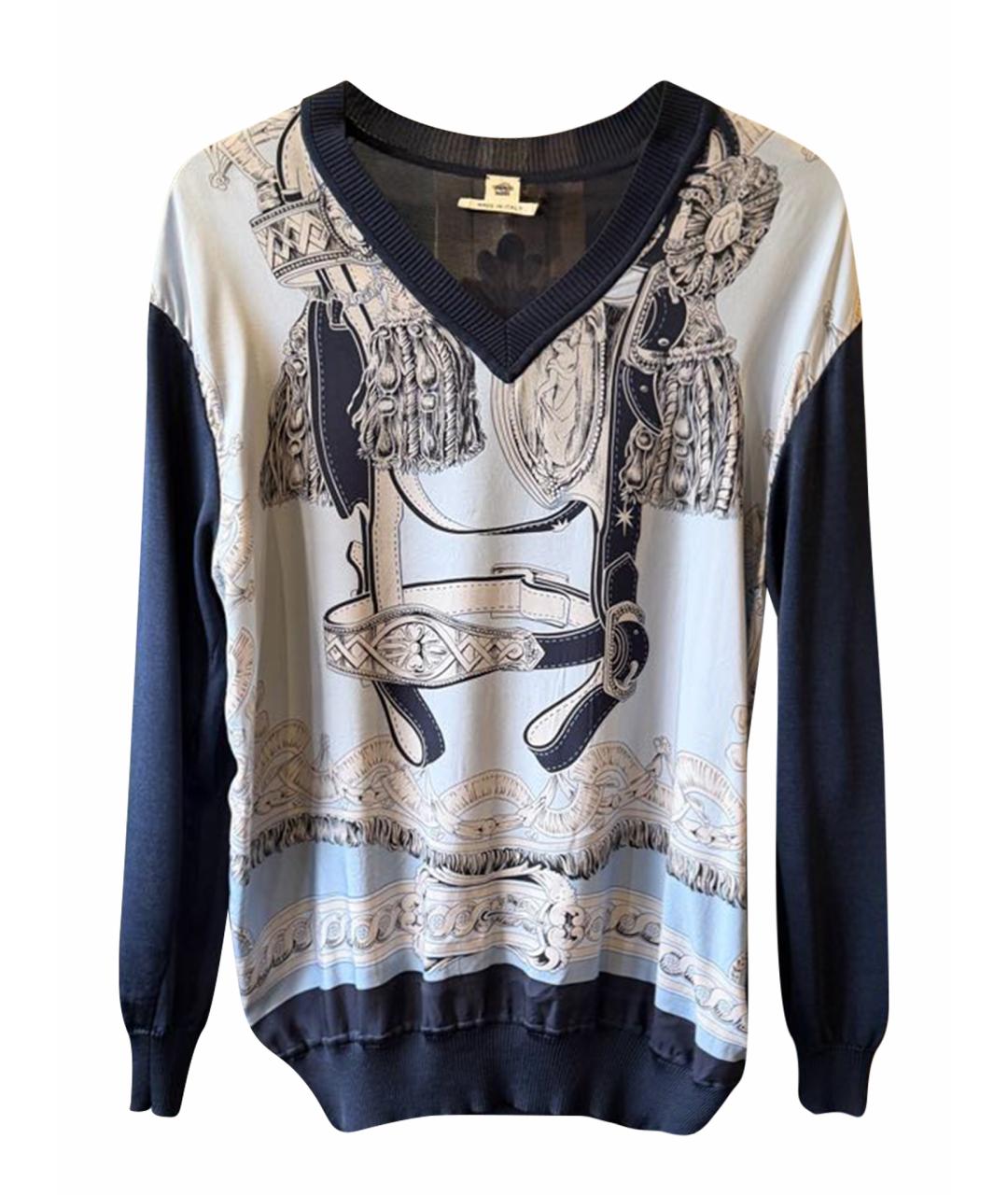 HERMES Синий шелковый джемпер / свитер, фото 1