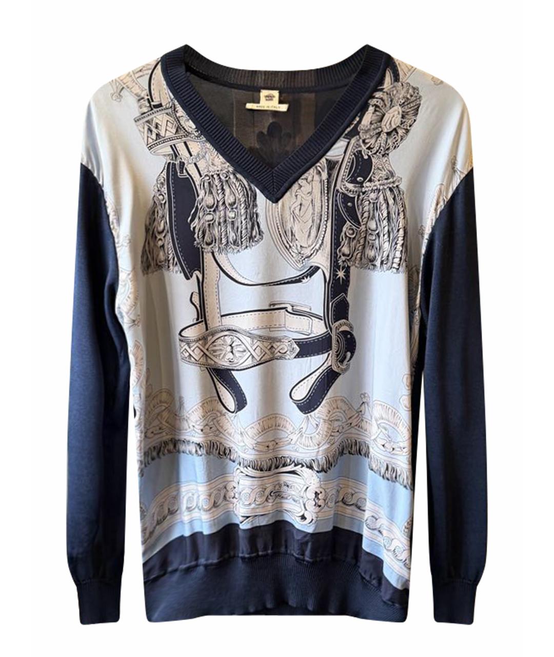 HERMES Синий шелковый джемпер / свитер, фото 8