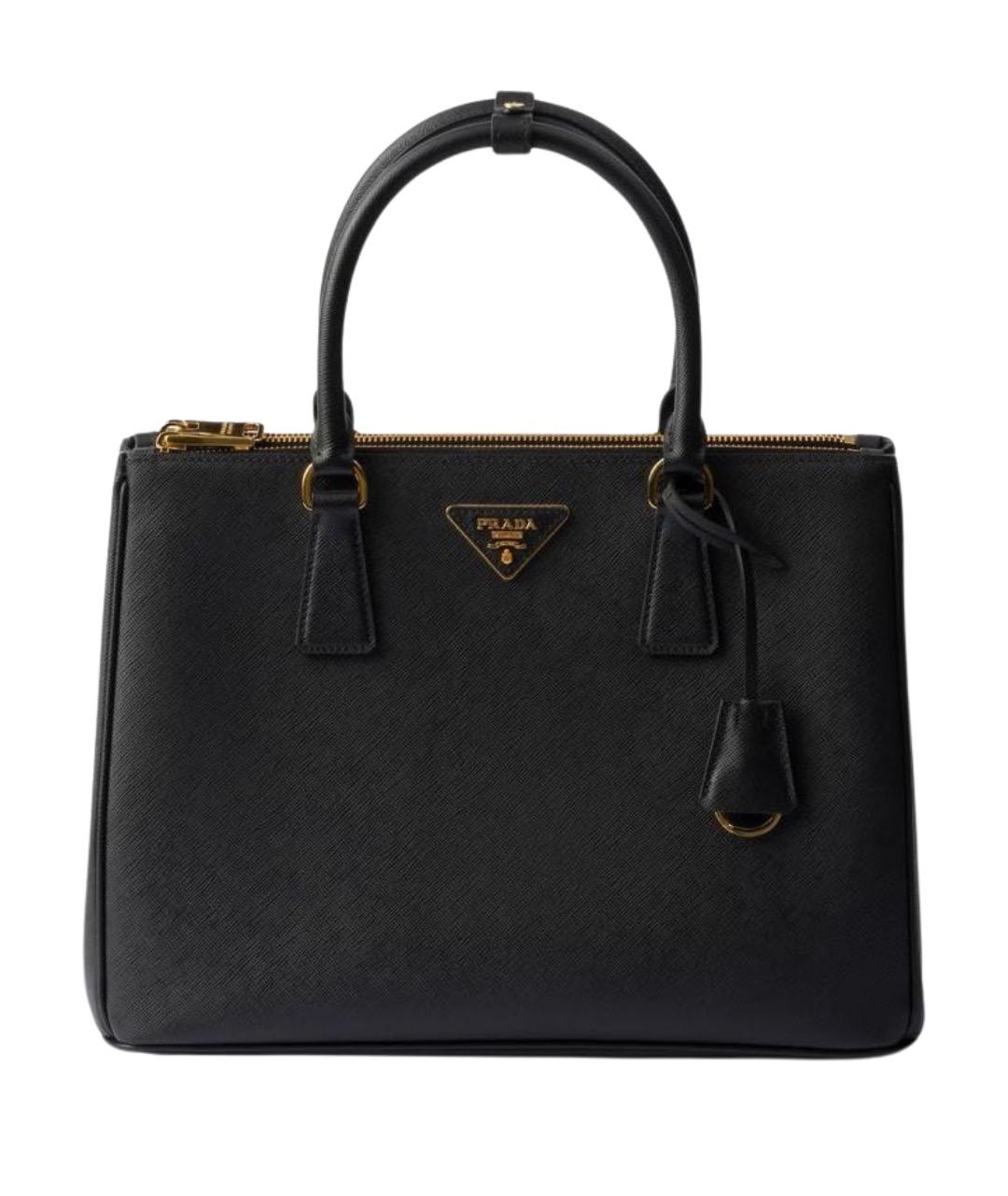 PRADA Черная кожаная сумка с короткими ручками, фото 1