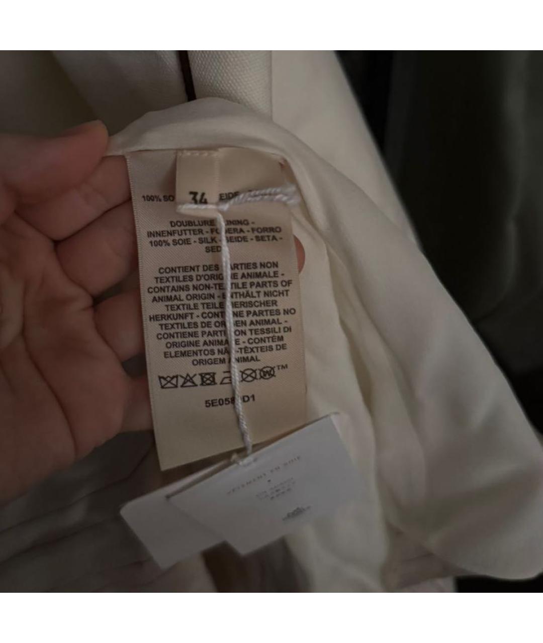 HERMES Белое шелковое вечернее платье, фото 3