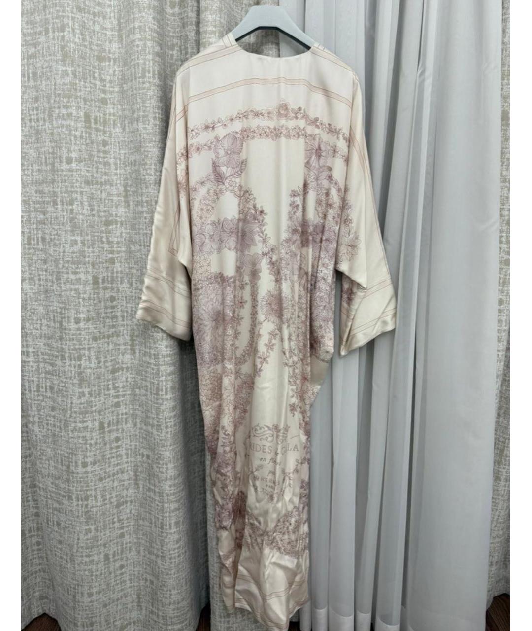 HERMES Белое шелковое вечернее платье, фото 2