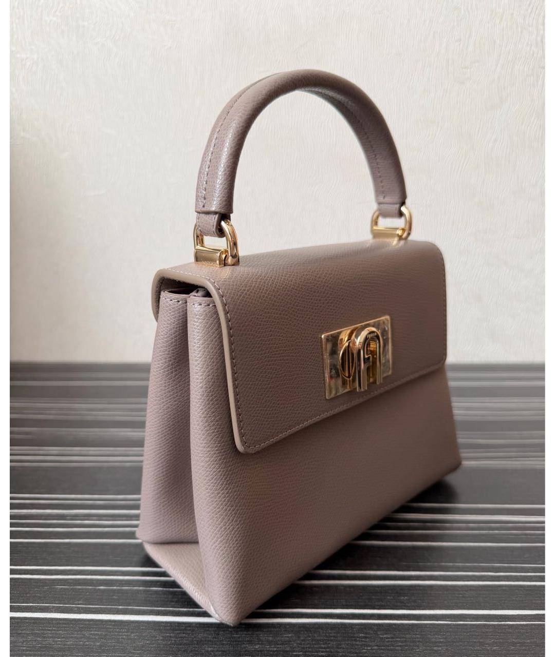 FURLA Бежевая кожаная сумка через плечо, фото 2